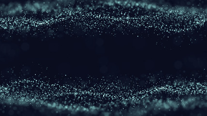 Abstract 3d rendering futuristic dots. computer geometric digital connection structure. Futuristic black abstract grid. Plexus with particles. Intelligence artificial