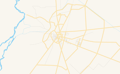 Printable street map of Jhang, Pakistan