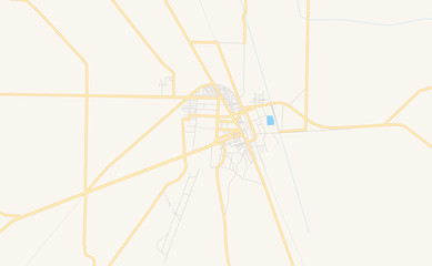 Printable street map of Nawabshah, Pakistan