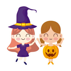 cute children disguised on white background