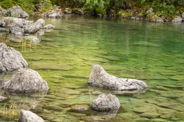 View on stones at the Eibsee
