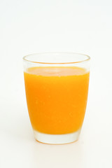 orange juice on white background
