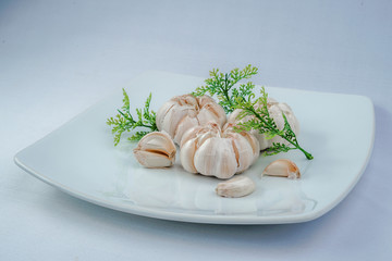Garlic isolated on white background