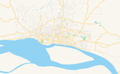 Printable street map of Rajshahi, Bangladesh