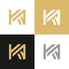 KA letter logo design template, vector illustration icon - obrazy, fototapety, plakaty