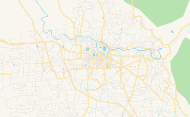 Fototapeta na wymiar Printable street map of Comilla, Bangladesh