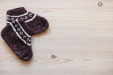 Obraz na płótnie Canvas Pair of knitted socks