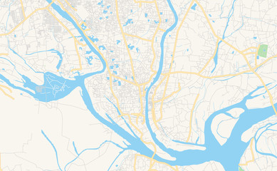 Printable street map of Narayanganj, Bangladesh