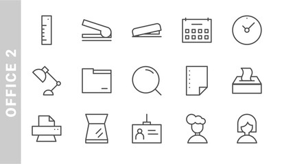 office 2 icon set. Outline Style. each made in 64x64 pixel