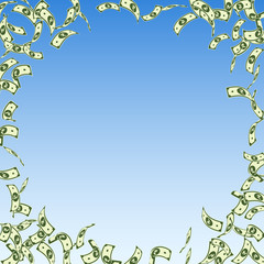 Indian rupee notes falling. Sparse INR bills on bl