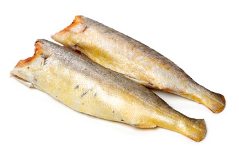Yellow Croaker Fish On White background 