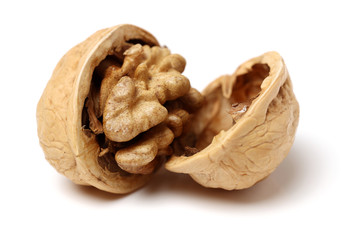 walnuts on a white background