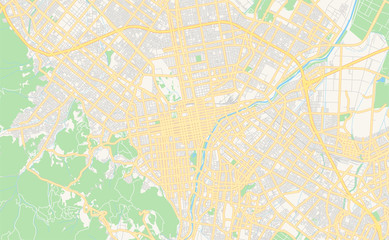 Fototapeta na wymiar Printable street map of Sapporo, Japan