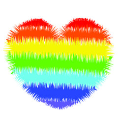 Grunge heart in rainbow color. LGBT pride symbol.