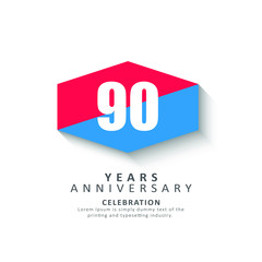 90 Year Anniversary Vector Template Design Illustration