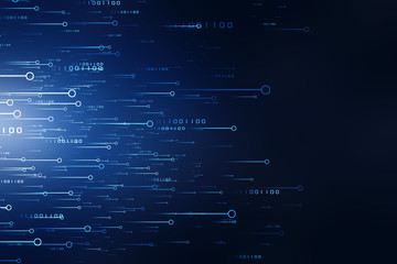 2d illustration Abstract futuristic electronic circuit technology background