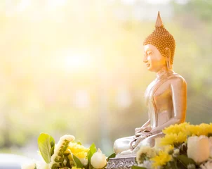 Foto auf Alu-Dibond Old buddha statue in temple thailand © tawit