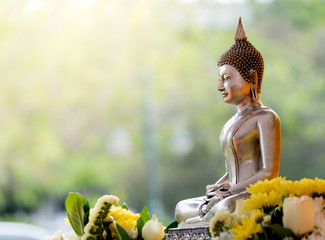 old  statue of buddha in thailand