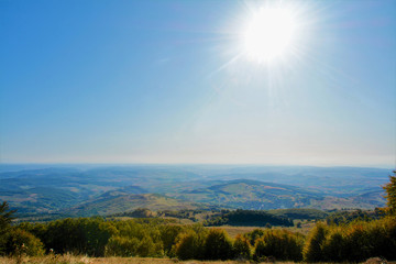 Naklejka premium landscape over hills and valleys in Transylvania