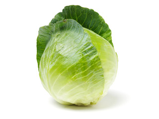 Fototapeta premium Green cabbage isolated on white background
