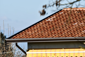 roof and chimney, photo as a background