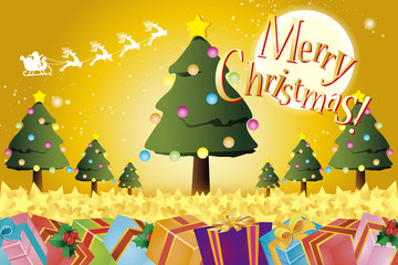 Background Wallpaper Vector Free Christmas Xmas Merry Christmas Eve Fir Tree Message Greeting Card Santa Claus Gift White Snowflakes Winter Event Party Ornamentクリスマスカード メッセージカード イベント 無料 宣伝広告ポスター Wall Mural Tomo00