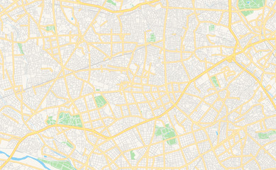 Printable street map of Setagaya, Japan