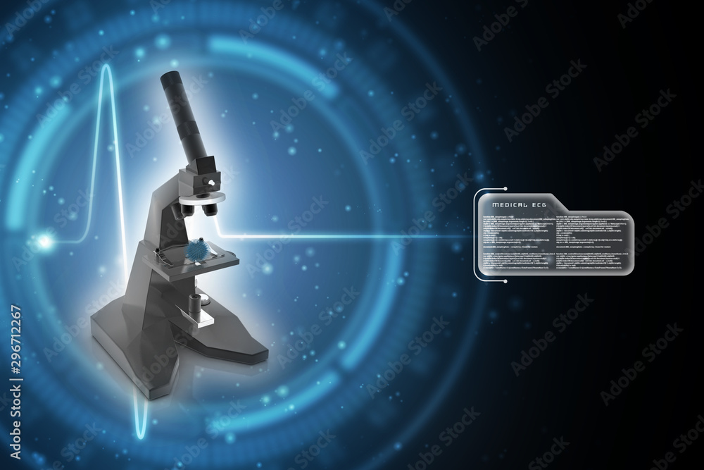 Poster 3d rendering microscope