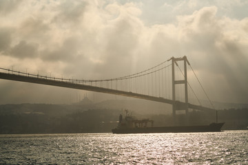 Fototapeta na wymiar Magnificent bridge from Istanbul, Turkey