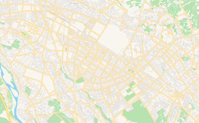 Printable street map of Sagamihara, Japan