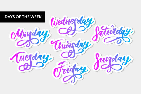 Days of the Week Sticker Sheet - Cursive
