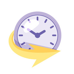 Cartoon clock with arrow. Time management vector illustration