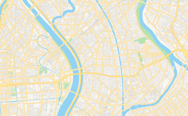 Fototapeta premium Printable street map of Edogawa, Japan