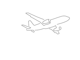 Plane line drawing, vector illustration design. Holidays collection.