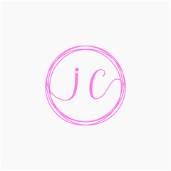 Letter IC logo template. Creative fashion logo design, couple letter , beauty icon. Initial handwriting or handwritten logo for identity. Logo with hand drawn style. wedding concept -vector