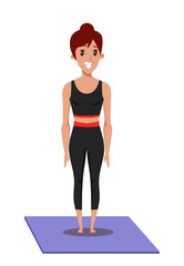 Fitness girl flat vector character