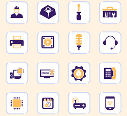 Electronics repair vector icons