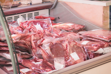vacuum-packed meat, plastic to preserve and sell food