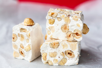 Hazelnut torrone or nougat from Sardinia