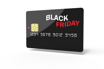Abstract black friday credit card on white background