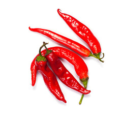 Red peppers isolated on white backgroung