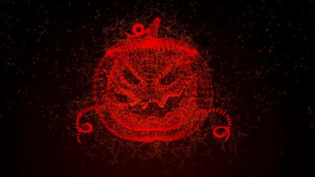 Fire plexus moving pumpkin on a dark screen
