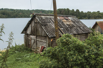 old fisherman house at a river