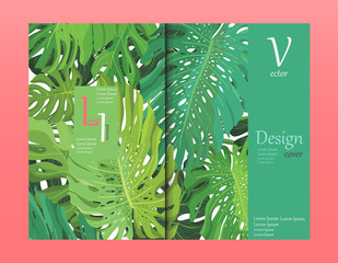 template design cover brochure, bright and colorful tropical petals  