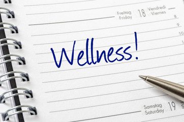 Wellness written on a calendar page