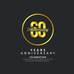 60 Year Anniversary Vector Template Design Illustration