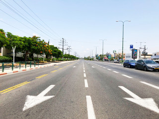 RISHON LE ZION, ISRAEL  October 07, 2019: Streets and cars in Rishon Le Zion, Israel