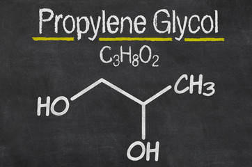 Blackboard with the chemical formula of Propylene glycol
