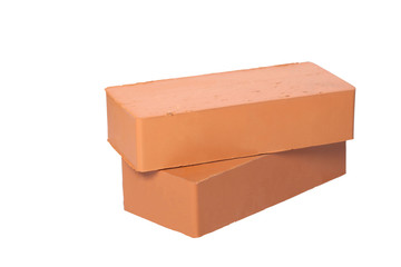 pile of bricks isolated on white background with clipping path and copy space for your text