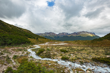 Fototapeta na wymiar Wandern Laguna Esmeralda Patagonien Ushuaia